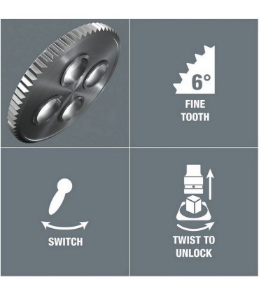 Wera 8100 SB6 Zyklop Speed Cırcır 3/8" Lokma Bits Seti 05004046001