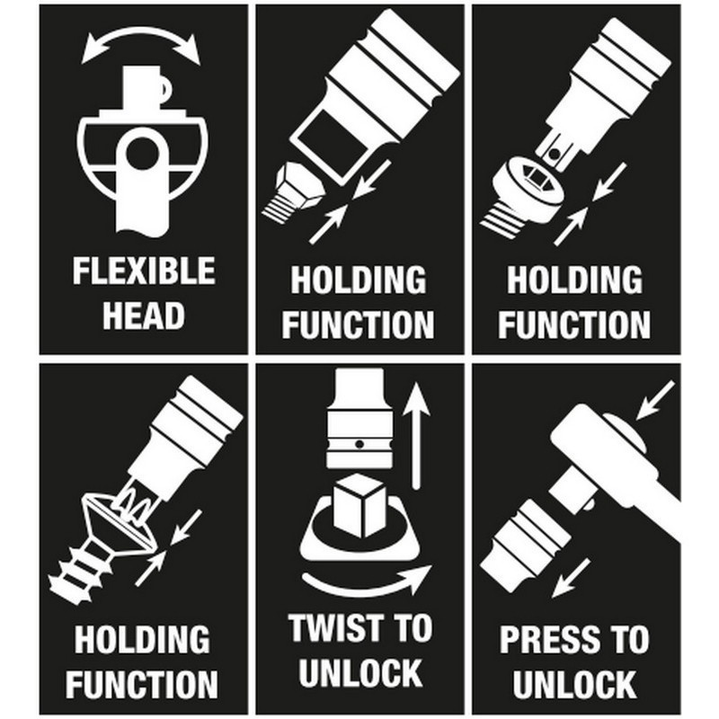 Wera 8100 SB6 Zyklop Speed Cırcır 3/8" Lokma Bits Seti 05004046001