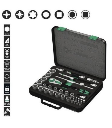 Wera 8100 SC2 Zyklop Speed Cırcır 1/2" Lokma Bits Seti 05003645001