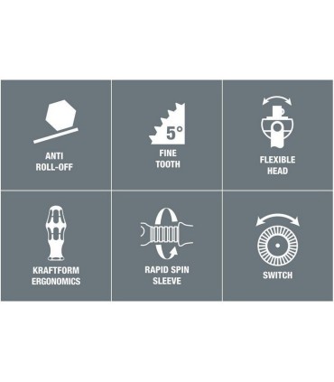 Wera 8100 SC2 Zyklop Speed Cırcır 1/2" Lokma Bits Seti 05003645001