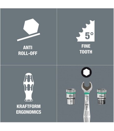 Wera 8100 SC6 Zyklop Speed Cırcır 1/2" Lokma Bits Seti 05004076001