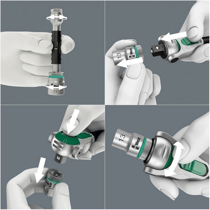 Wera 8100 SC6 Zyklop Speed Cırcır 1/2" Lokma Bits Seti 05004076001