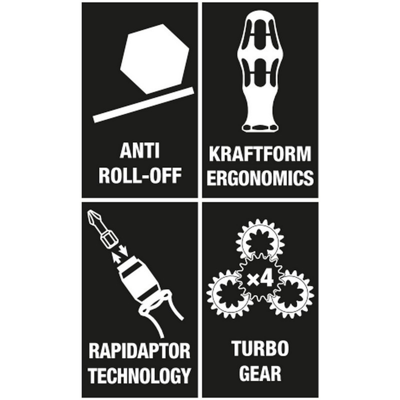 Wera 826 T Kraftform Rapidaptor Turbo Tornavida 05057480001
