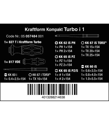 Wera 827 Ti Değişken Uçlu Yalıtımlı Tornavida Seti 05057484001