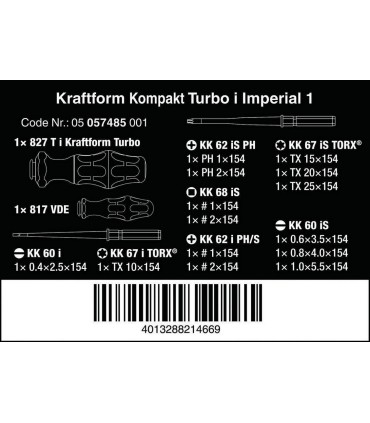 Wera 827 Ti Değişken Uçlu Yalıtımlı Tornavida Seti Emperyal 05057485001