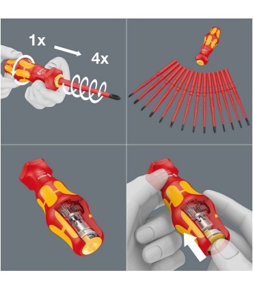 Wera 827 Ti Değişken Uçlu Yalıtımlı Turbo Tornavida Sapı 05057481001
