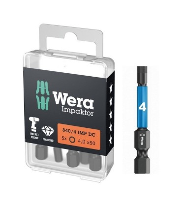 Wera 840/4 IMP DC HexPlus Bits Uç 50x4mm 5 Adet 05057644001