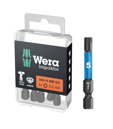 Wera 840/4 IMP DC HexPlus Bits Uç 50x5mm 5 Adet 05057645001