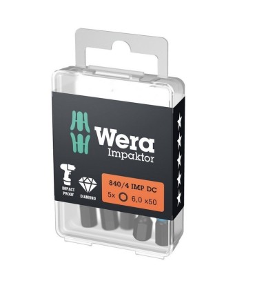Wera 840/4 IMP DC HexPlus Bits Uç 50x6mm 5 Adet 05057646001
