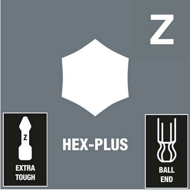 Wera 842/4 Z HexPlus Topbaş Bits Uç 89x5,0mm 05059682001