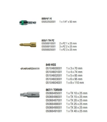 Wera 849 855 867 Ahşap Matkap Uç Seti 05104653001