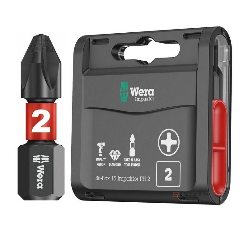 Wera 851/1 IMP DC Yıldız Bits Uç 25mm PH2 15 Adet 05057752001