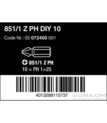 Wera 851/1 Z Yıldız Bits Uç 25mm PH1 10 Adet 05072400001