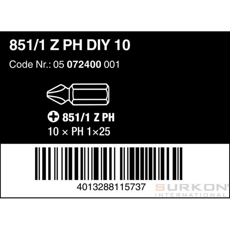 Wera 851/1 Z Yıldız Bits Uç 25mm PH1 100 Adet 05072440001