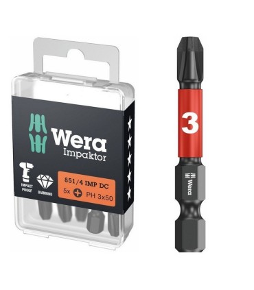 Wera 851/4 IMP DC Yıldız Bits Uç PH3x50mm 5 Adet 05057657001