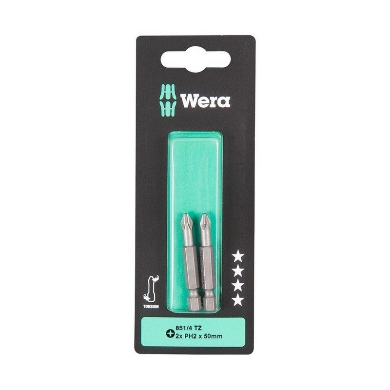 Wera 851/4 TZ Yıldız Bits Uç 2 x 50mm PH2 05134381001
