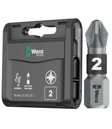 Wera 855/ BTZ Pozidriv Bits Uç 25mm PZ2 20 Adet 05057761001