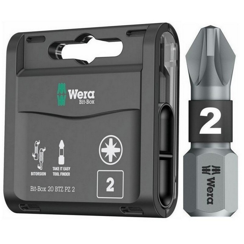 Wera 855/ BTZ Pozidriv Bits Uç 25mm PZ2 20 Adet 05057761001