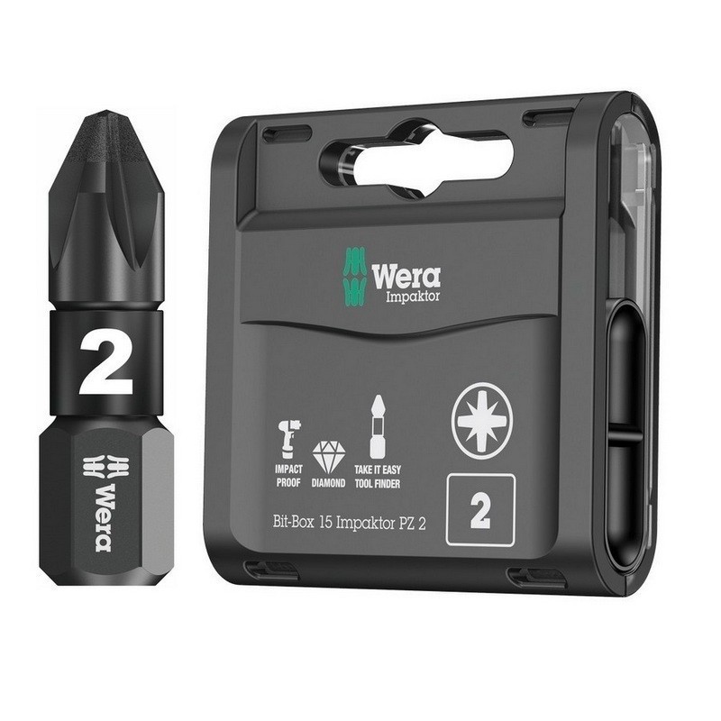 Wera 855/1 IMP DC Pozidriv Bits Uç 25mm PZ2 15 Adet 05057763001