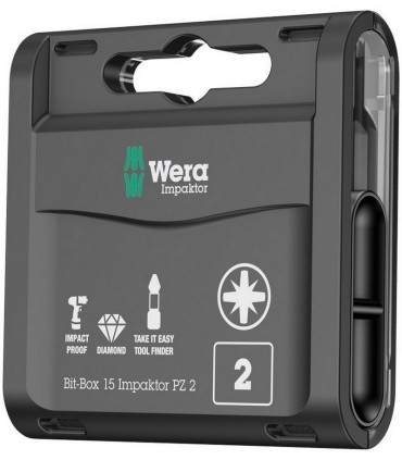 Wera 855/1 IMP DC Pozidriv Bits Uç 25mm PZ2 15 Adet 05057763001