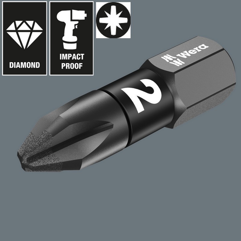 Wera 855/1 IMP DC Impaktor Pozidriv Bits Uç 25mm PZ1 10 Adet 05057620001