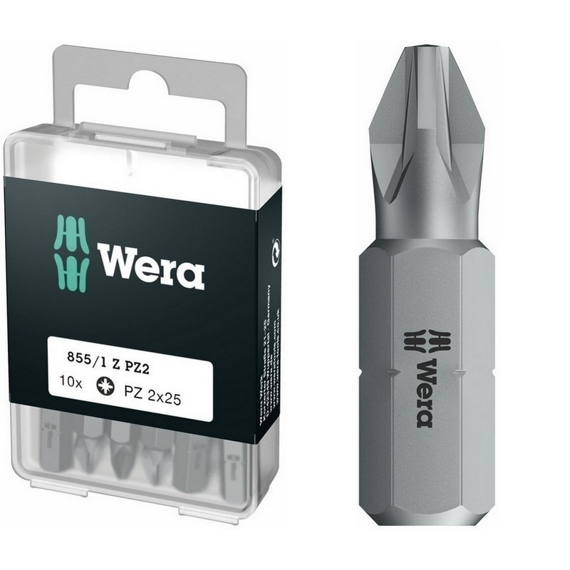 Wera 855/1 Z Pozidriv Bits Uç 25mm PZ2 10 Adet 05072404001