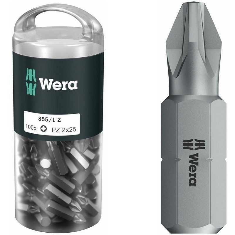 Wera 855/1 Z Pozidriv Bits Uç 25mm PZ2 100 Adet 05072444001