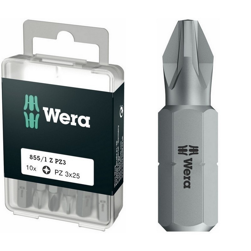 Wera 855/1 Z Pozidriv Bits Uç 25mm PZ3 10 Adet 05072405001