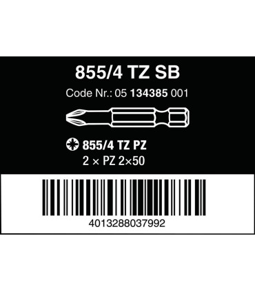 Wera 855/4 TZ Pozidriv Bits Uç 2 x 50mm PZ2 05134385001