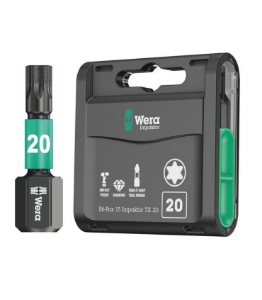 Wera 867/1 IMP DC Torx Bits Uç 25mm TX20 15 Adet 05057772001