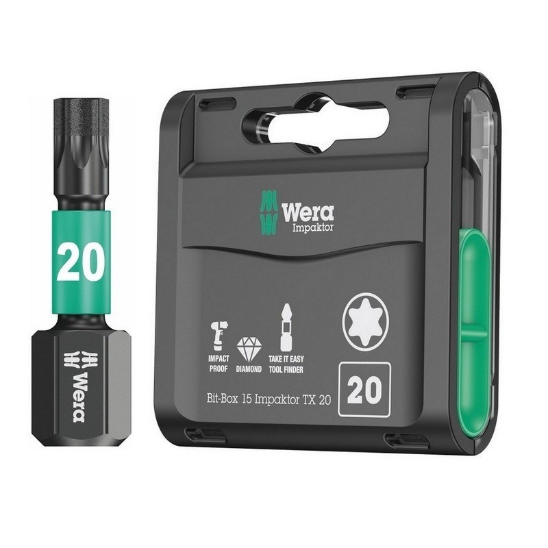 Wera 867/1 IMP DC Torx Bits Uç 25mm TX20 15 Adet 05057772001