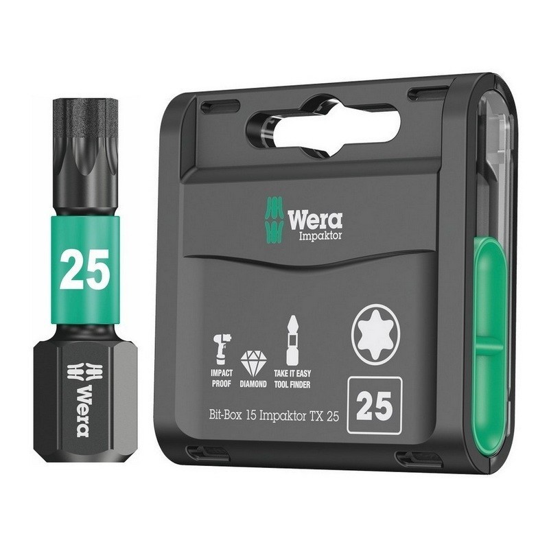 Wera 867/1 IMP DC Torx Bits Uç 25mm TX25 15 Adet 05057775001