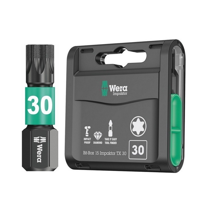 Wera 867/1 IMP DC Torx Bits Uç 25mm TX30 15 Adet 05057776001