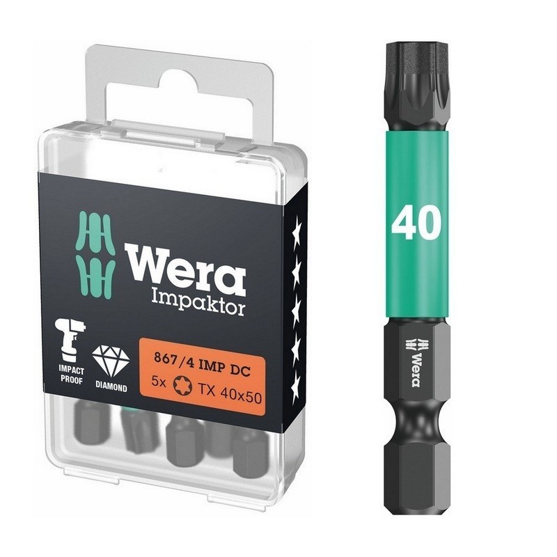 Wera 867/4 IMP DC Torx Bits Uç 50mm TX40 5 Adet 05057667001