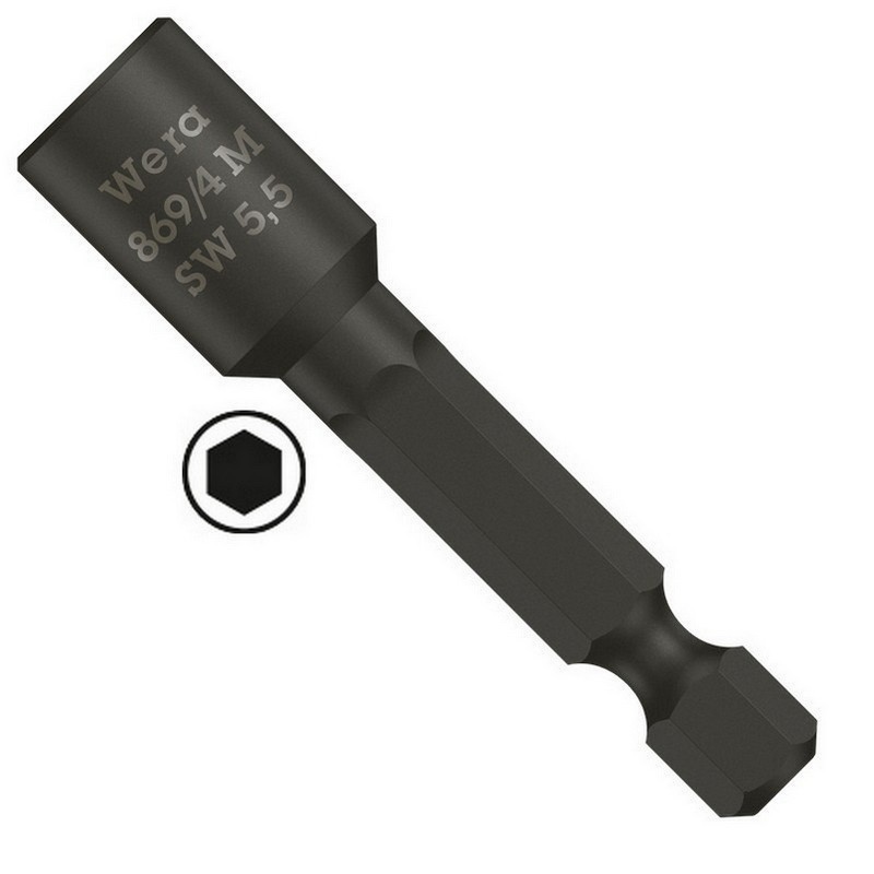 Wera 869/4 M Nutsetter Bits Bağlantılı Lokma Mıknatıslı 50x5,5mm 05060420001
