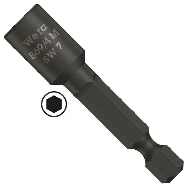 Wera 869/4 M Nutsetter Bits Bağlantılı Lokma Mıknatıslı 65x7,0mm 05060220001