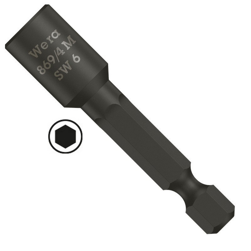 Wera 869/4 Nutsetter Bits Bağlantılı Lokma 65x6,0mm 05060274001