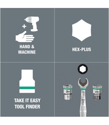 Wera 8740 A HF Zyklop 1/4" Lokma HexPlus Bits 28mm Set 05003881001