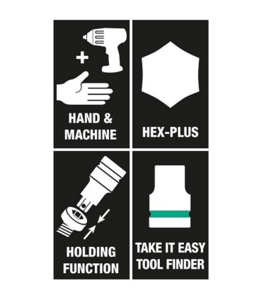 Wera 8740 A HF Zyklop 1/4" Lokma HexPlus Bits 28mm Set 05003881001