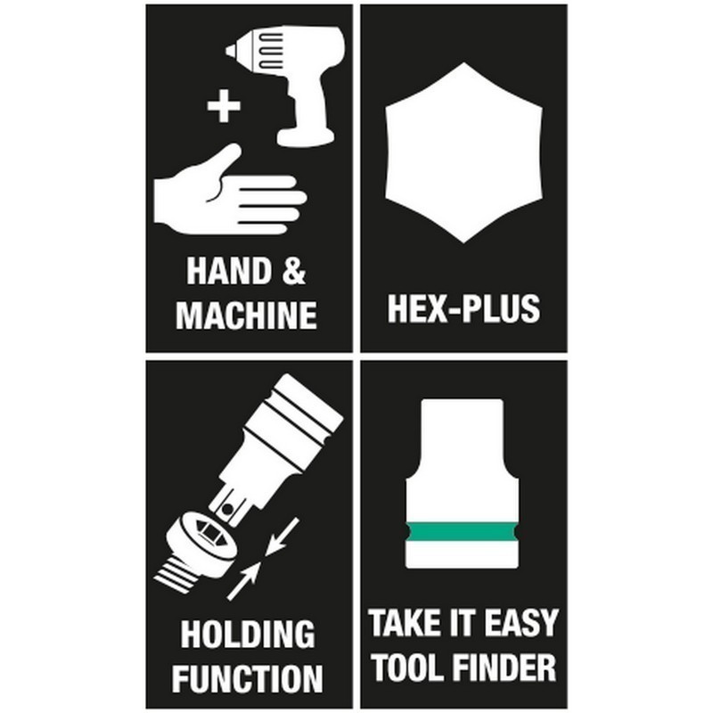 Wera 8740 A HF Zyklop 1/4" Lokma HexPlus Bits 28mm Set 05003881001