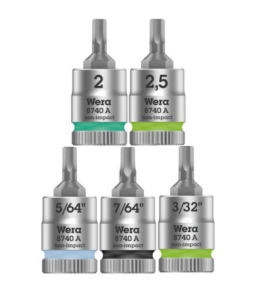 Wera 8740 A Zyklop 1/4" Lokma HexPlus Bits 28mm 5/64" 05003380001