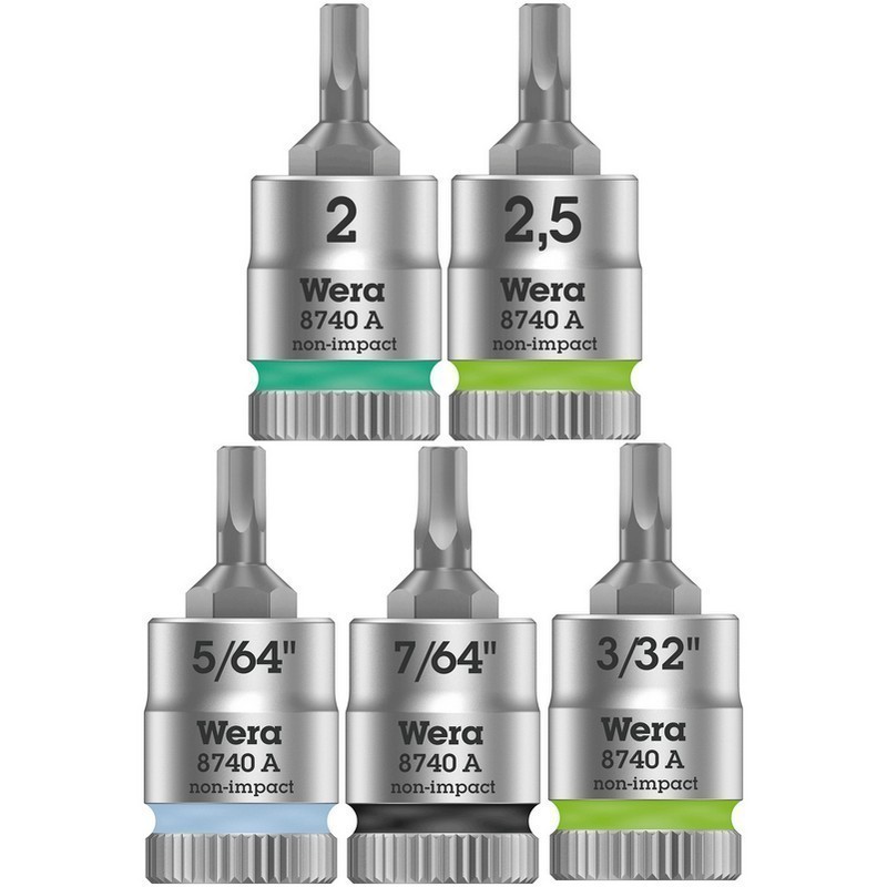 Wera 8740 A Zyklop 1/4" Lokma HexPlus Bits 28mm 5/64" 05003380001