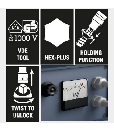 Wera 8740 B VDE HF İzole 3/8" Lokma HexPlus Bits 6mm 05004902001