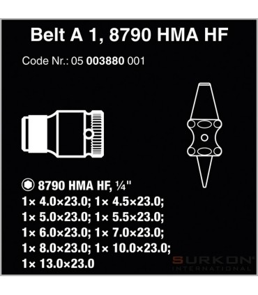 Wera 8790 HMA HF Zyklop 1/4" Lokma Seti Belt A1 05003880001