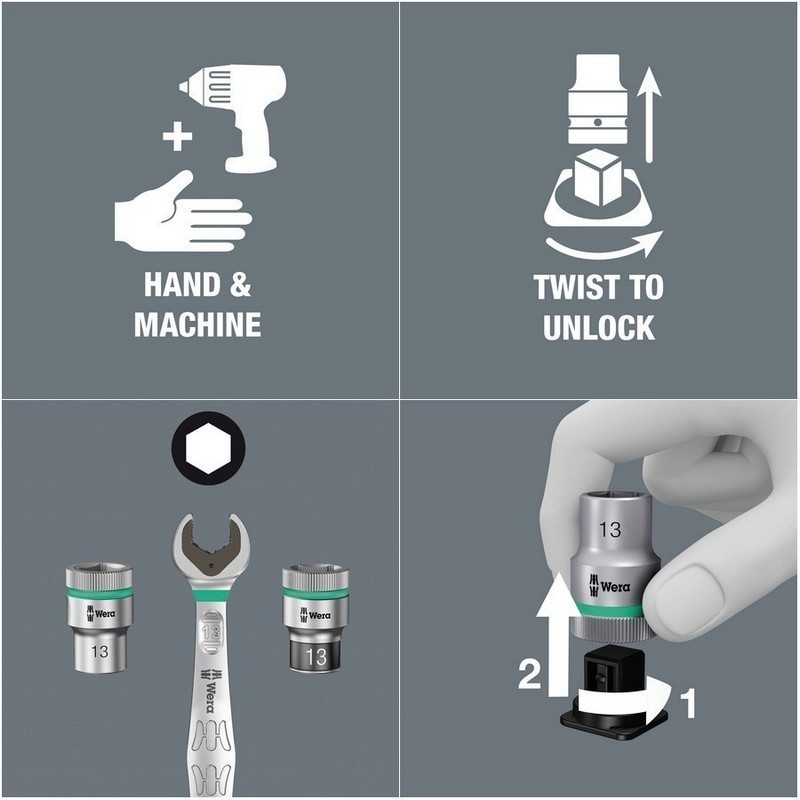 Wera 8790 HMB Zyklop 3/8" Lokma Seti Belt B4 05003973001