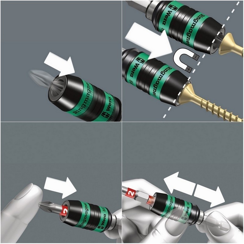 Wera 887/4 RR Rapidaptor Mıknatıslı Bits Tutucu 57mm 05052490001