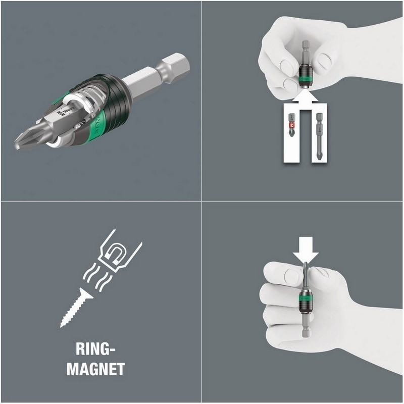 Wera 887/4 RR Rapidaptor Mıknatıslı Bits Tutucu 57mm 05052490001