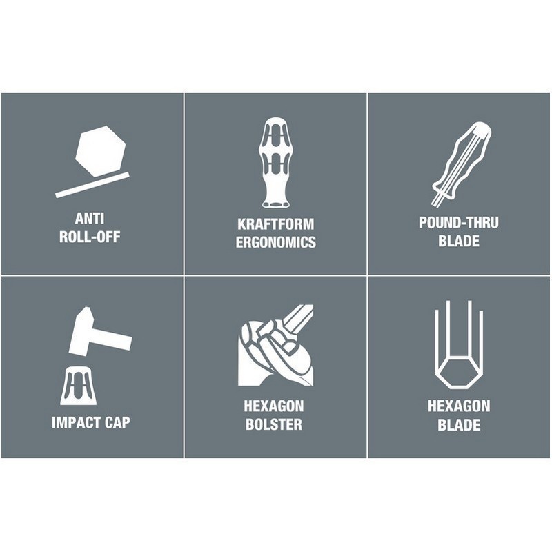 Wera 900 Chiseldriver Keski Tornavida 7li Set 1 05137811001