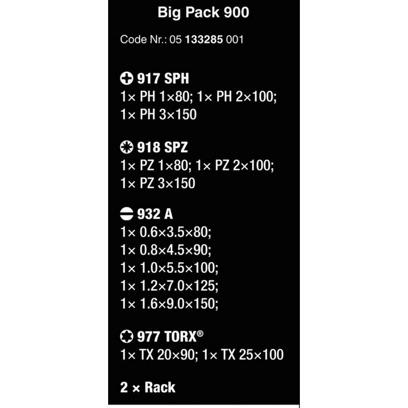 Wera 900 Chiseldriver Keski Tornavida Seti 13 Parça 05133285001