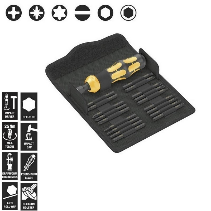 Wera 900 Darbeli Vida Sökücü Keski Tornavida Seti 05018110001